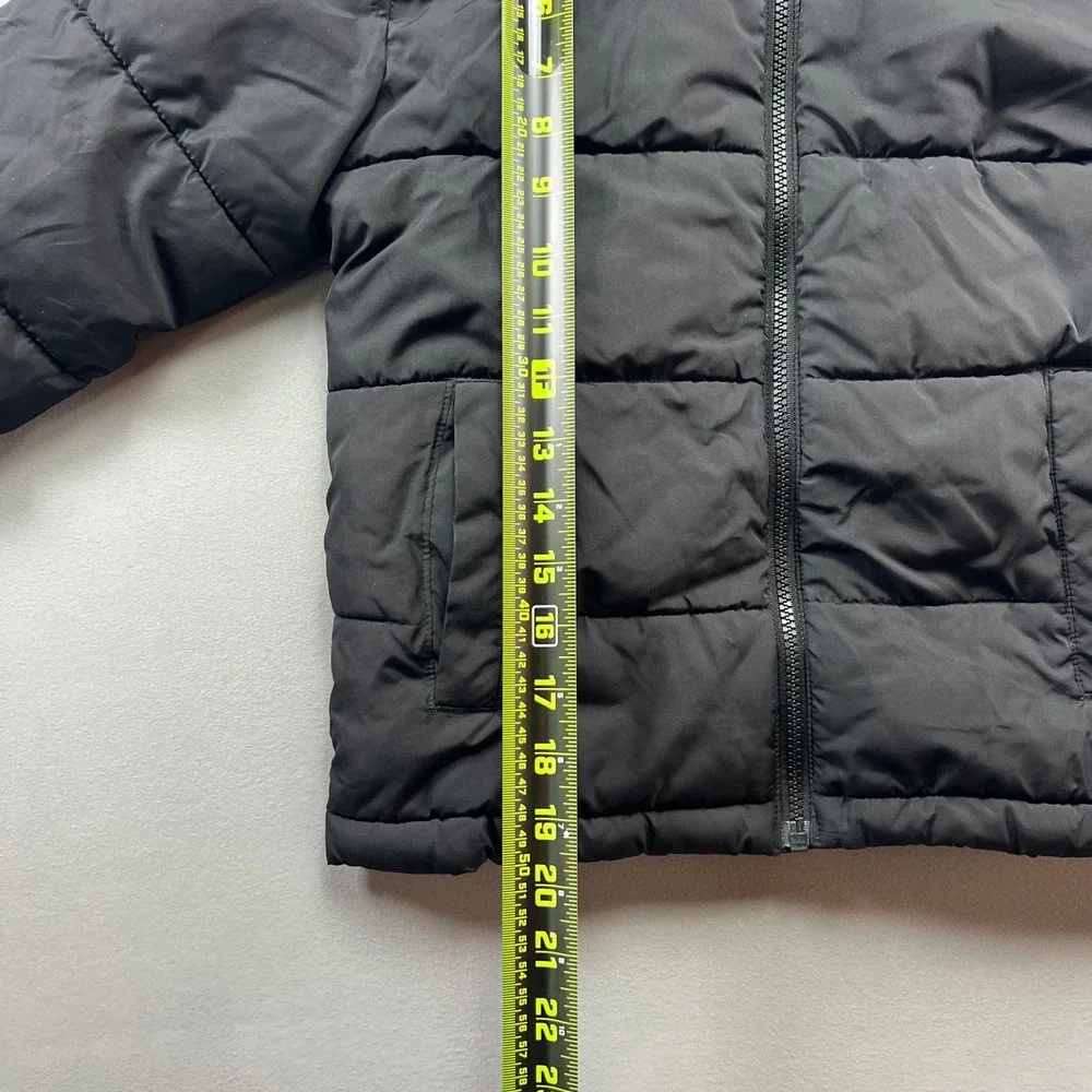 Swiss Tech Puffer Jacket Kids Small 6-7 Black Hooded Full Zip Thermal Insulated